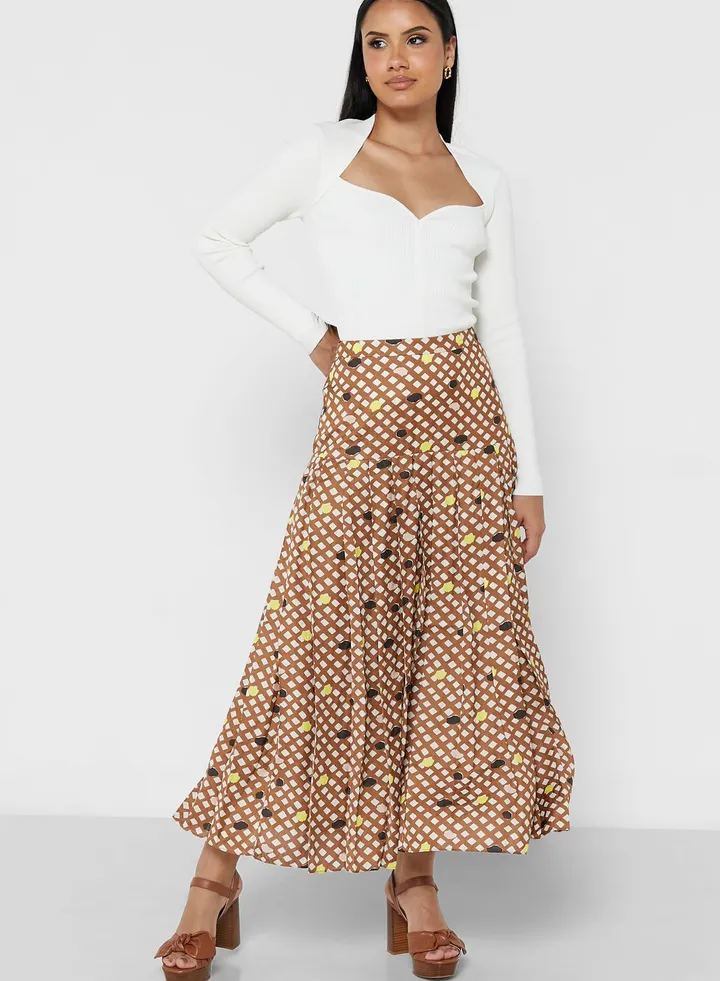 Tiered Printed Dress