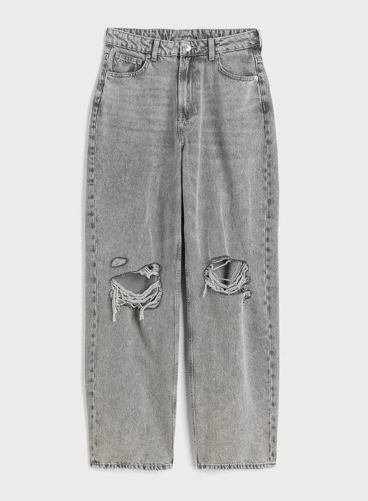 90s Baggy High Ripped Jeans