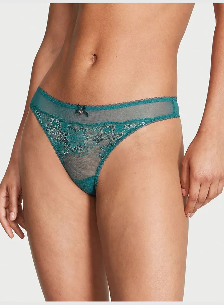 Lace-Front Thong Panty