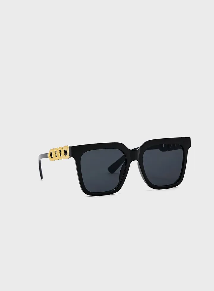 Chain Detail Oversized Sunglasses