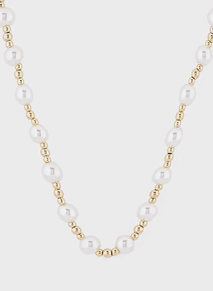 Dainty Pearl Chain Necklace