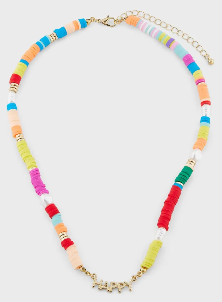 Happy Beaded Necklace