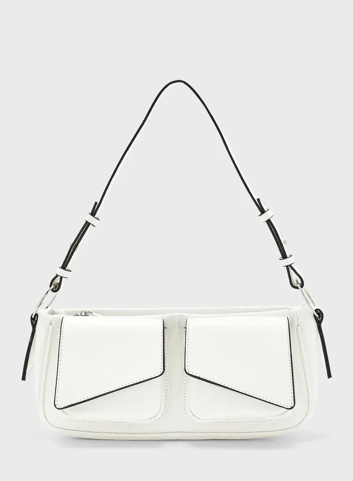 Saffron Structured Double Pocket Shoulder Bag