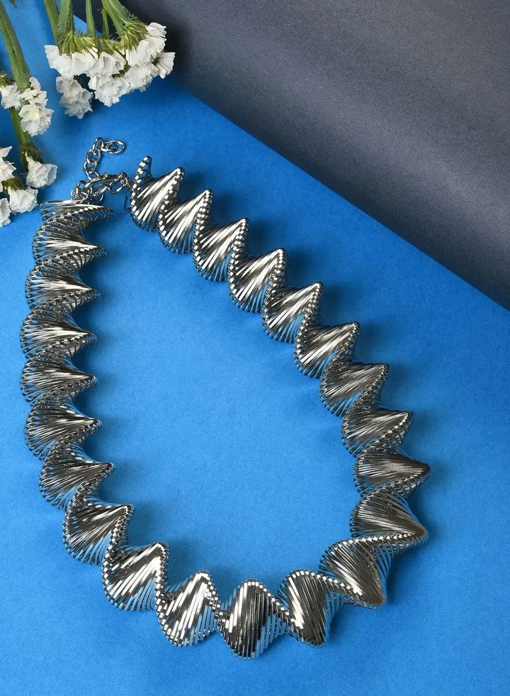 Silver Plated Designer Choker Necklace