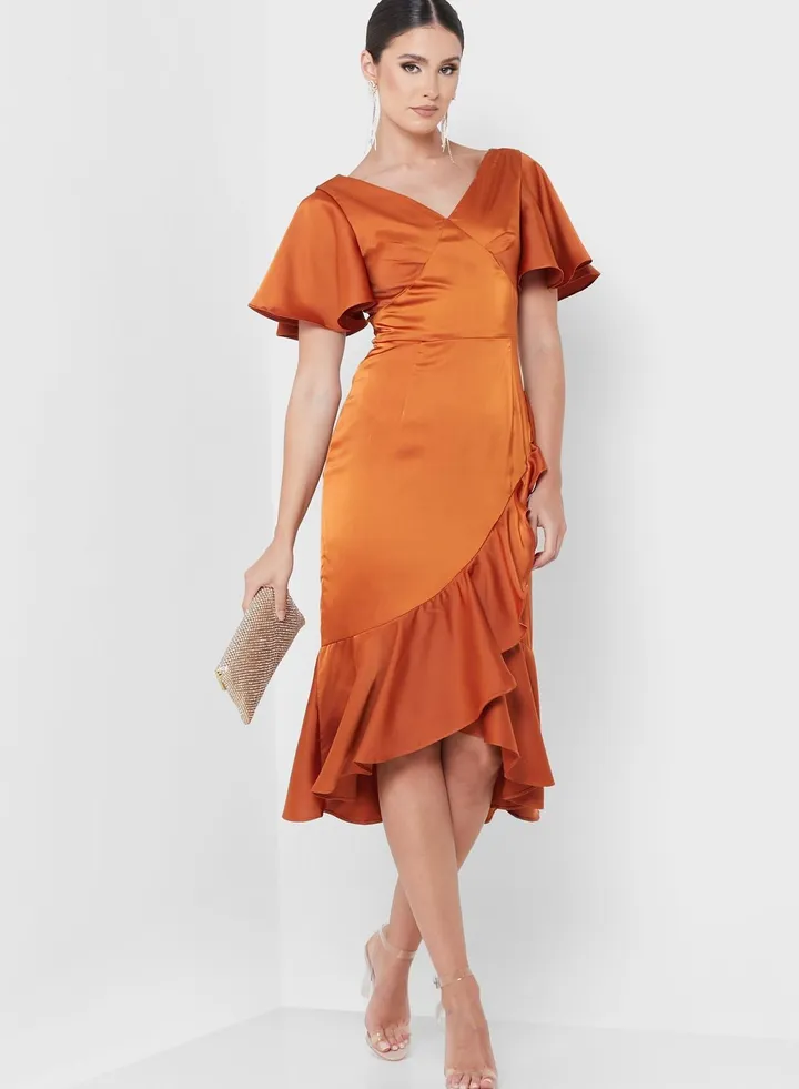 Waterfall Trim Dress
