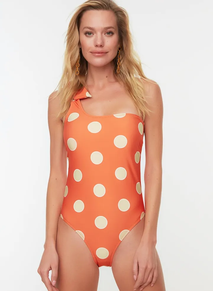 One Shoulder Printed Swimsuit