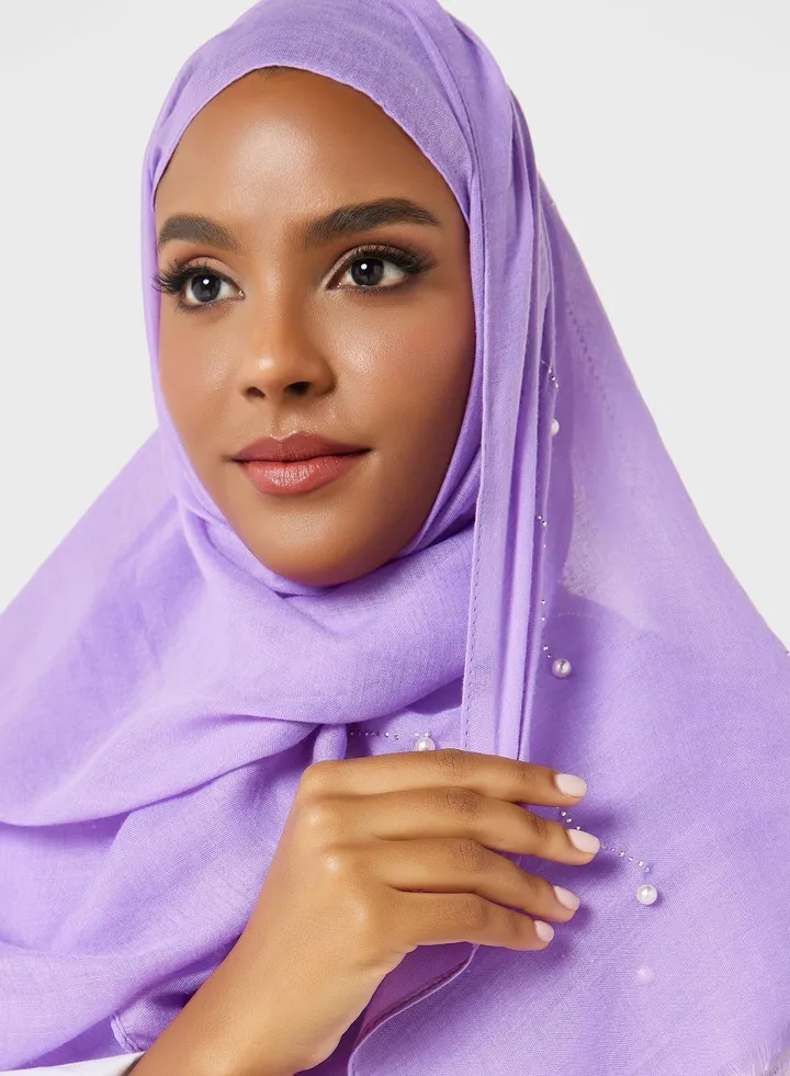 Pearl Detail Long Hijab Scarf