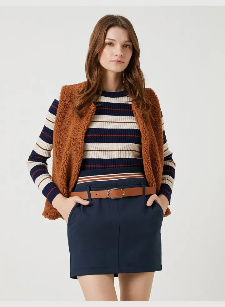 Belted Mini Skirt