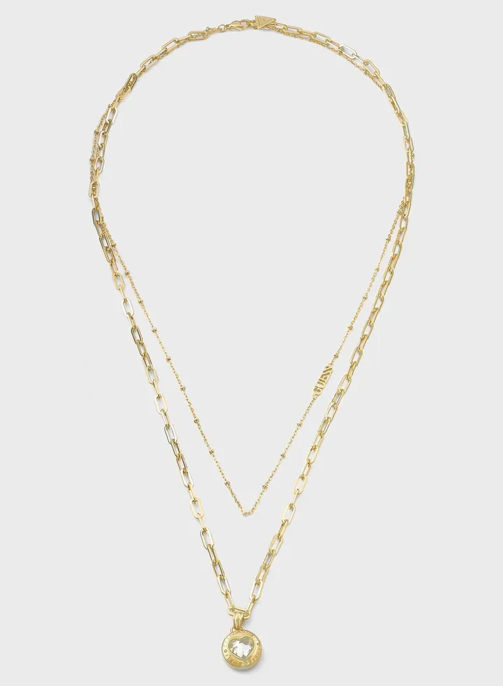 Double Chain Heart Necklace