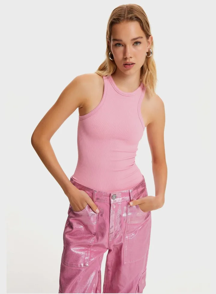 Round Neck Strap Top