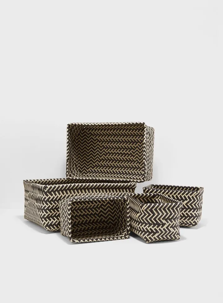 5 Pack Woven Storage Basket
