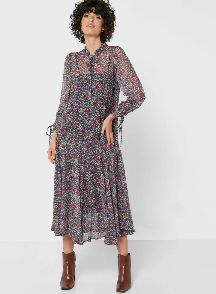 Floral Print Shirt Dress