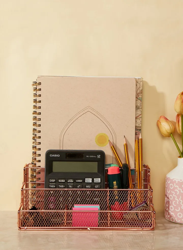Rose Gold Stationery Storage Holder
