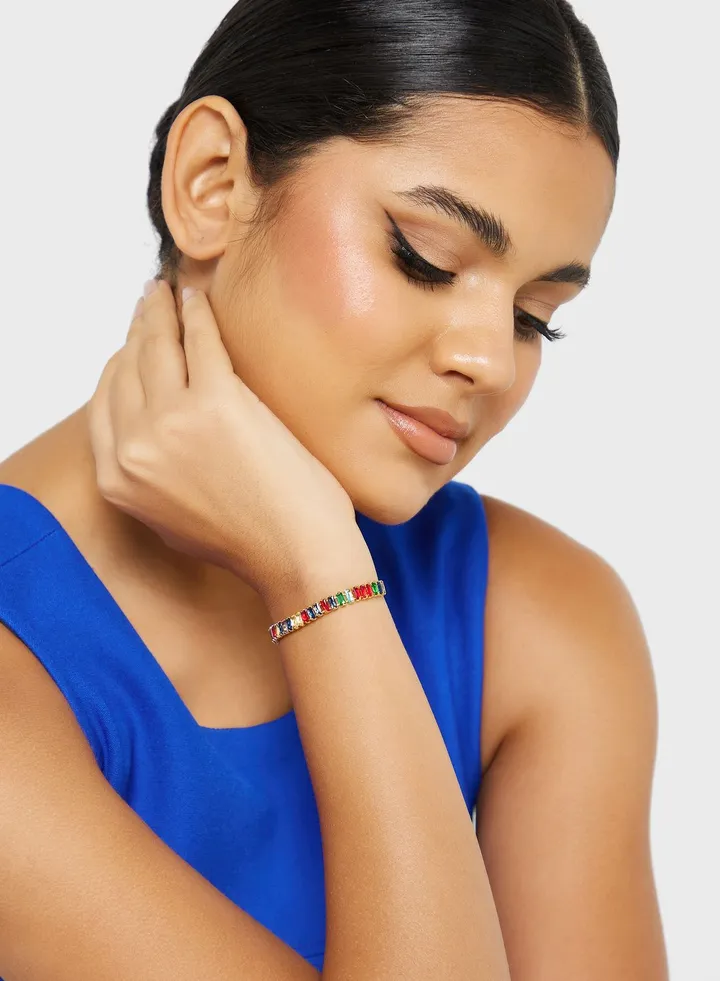 Cz Multicolor Adjustable Bracelet
