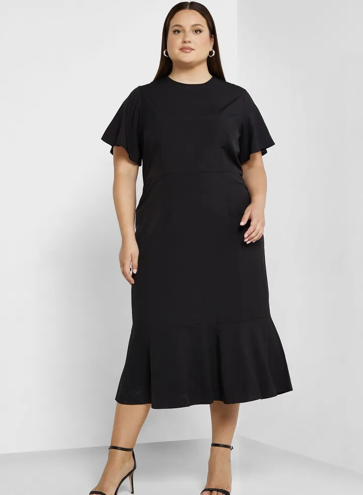 Bell Sleeve Fit & Flare Dress