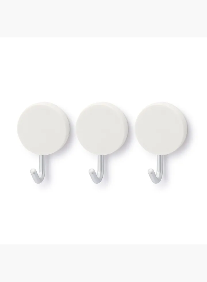 Aluminum Magnet Hook, W 3.5 x H 5 cm, S, 3 Pieces, Silver