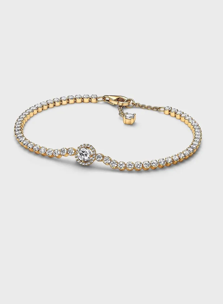 Sparkling Halo Tennis Bracelet