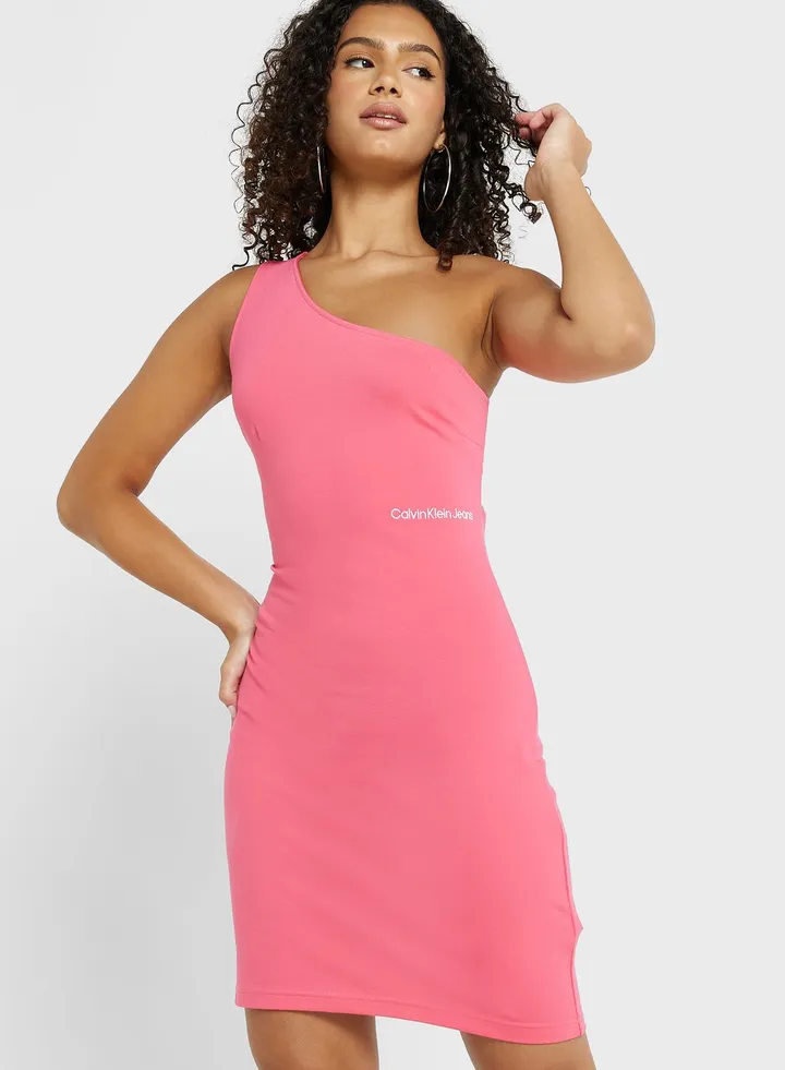 One Shoulder Knitted Dress
