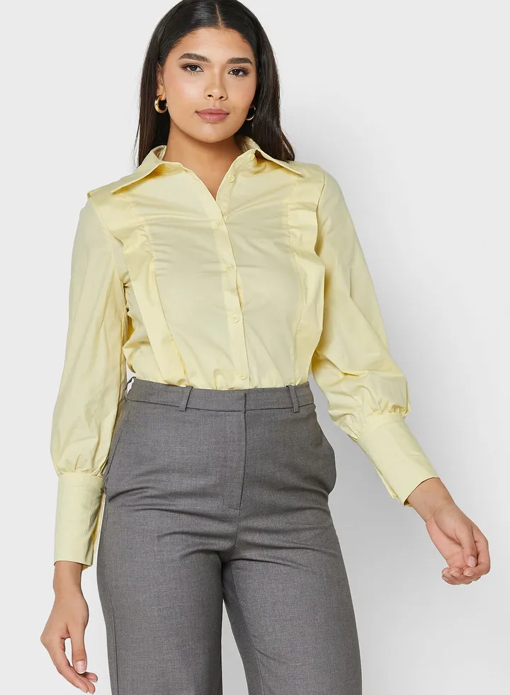 High Wide Collar Shirt