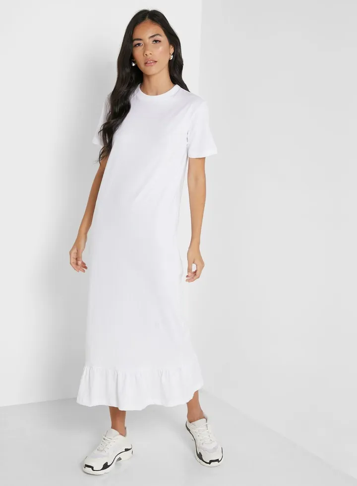 Tiered Hem Midi Dress