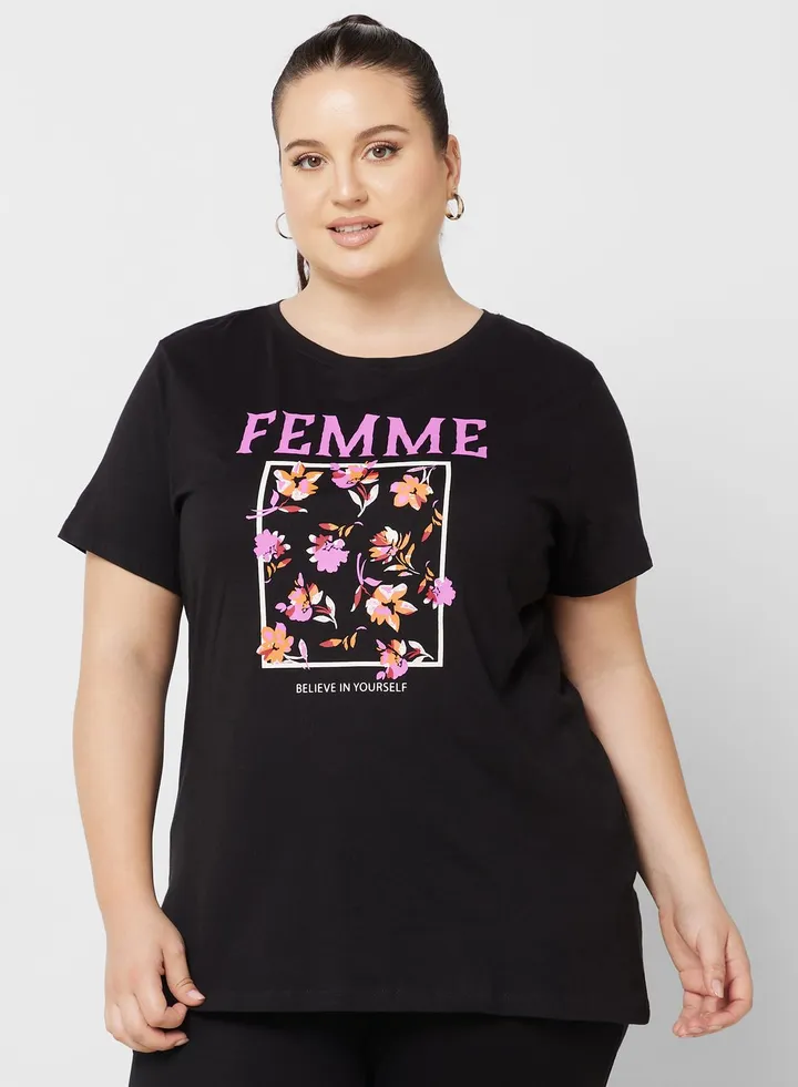 Round Neck Graphic T-Shirt