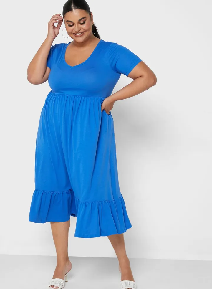 Peplum Calf Detail Dress