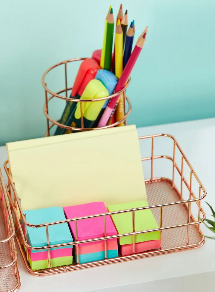 Rose Gold Wire Organiser Set