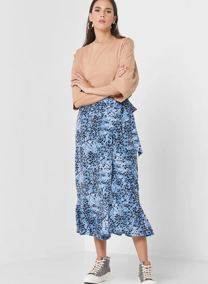 High Waist Printed Skirt