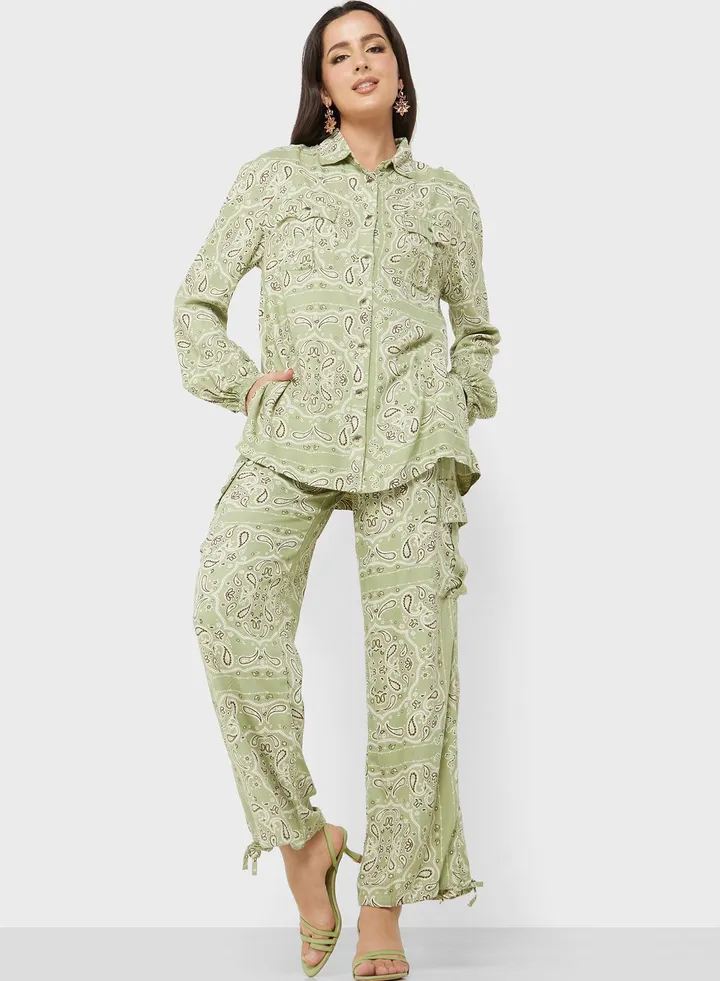 Pocket Detail High Waist Pants