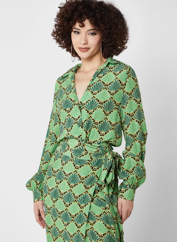 Puff Sleeve Wide Leg Shirt