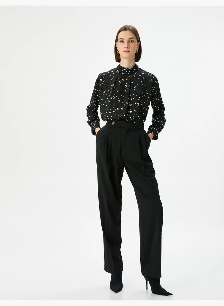 Long Sleeve High Neck Blouse