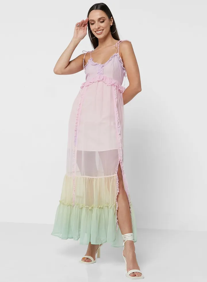 Frilled Detailed Maxi Dress