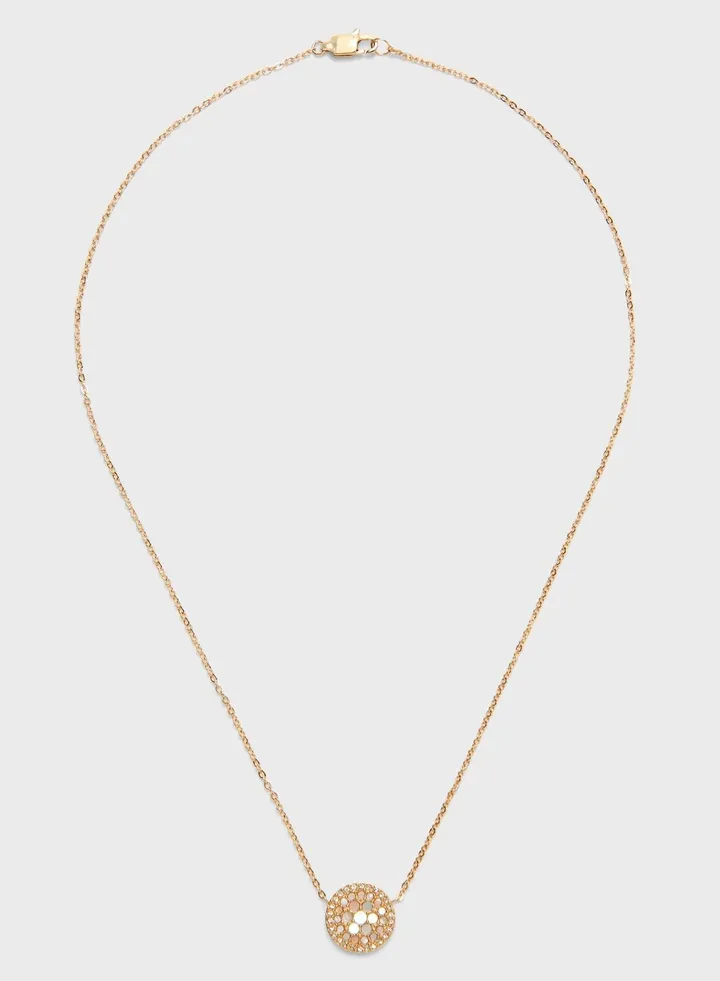 Pearl Disc Pendant Necklace