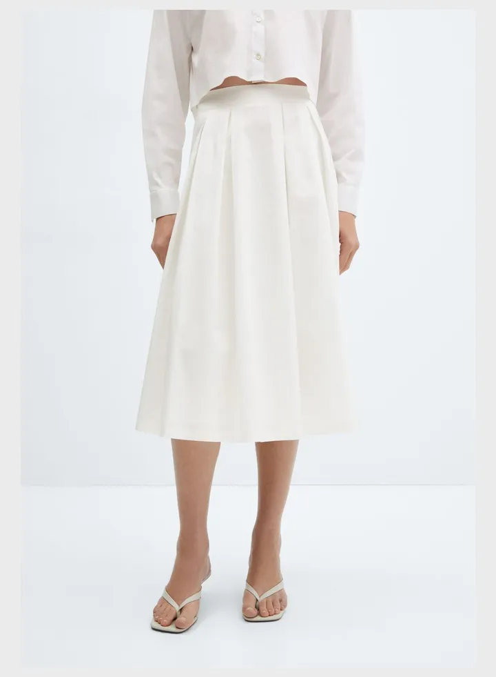 Pleated High Waist Skirt