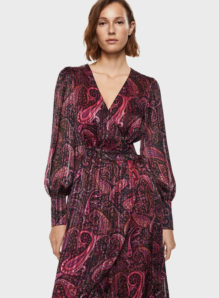 Puff Sleeve Asymmetrical Hem Dress