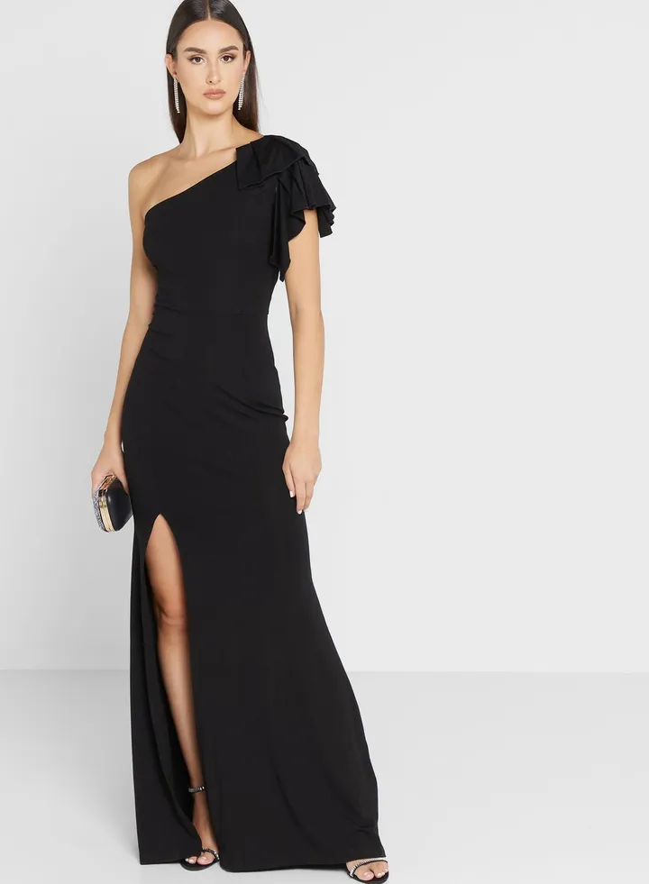 One Shoulder Dress With Slit