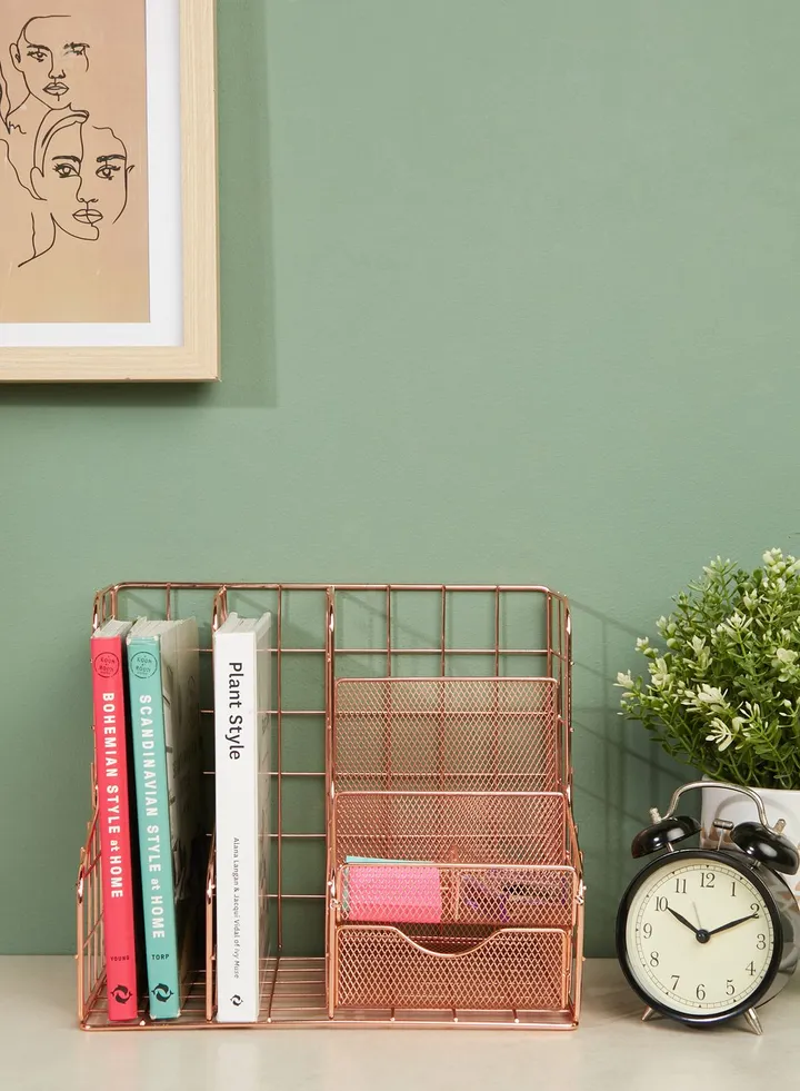 Rose Gold Stationery Storage Holder
