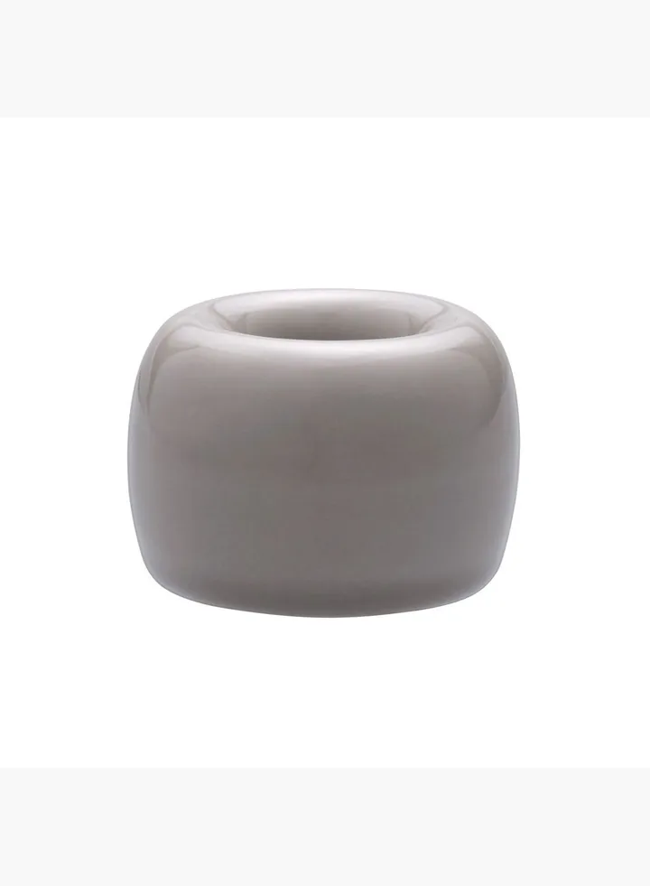 Porcelain Toothbrush Stand for One, Dia. 4 x H 3 cm, Grey