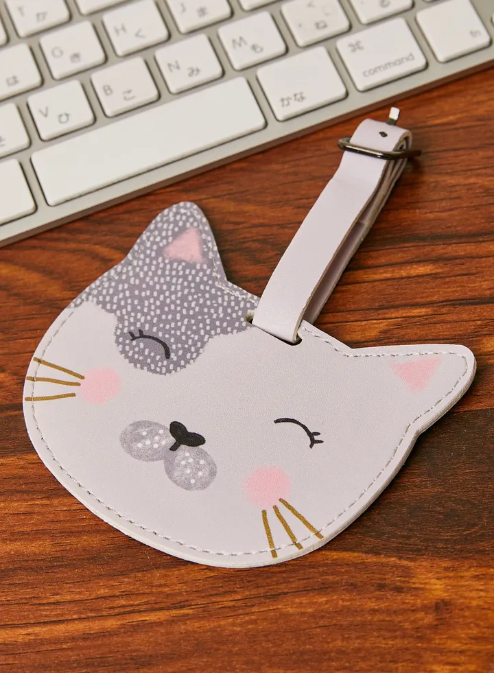 Over The Moon Cat Luggage Tag