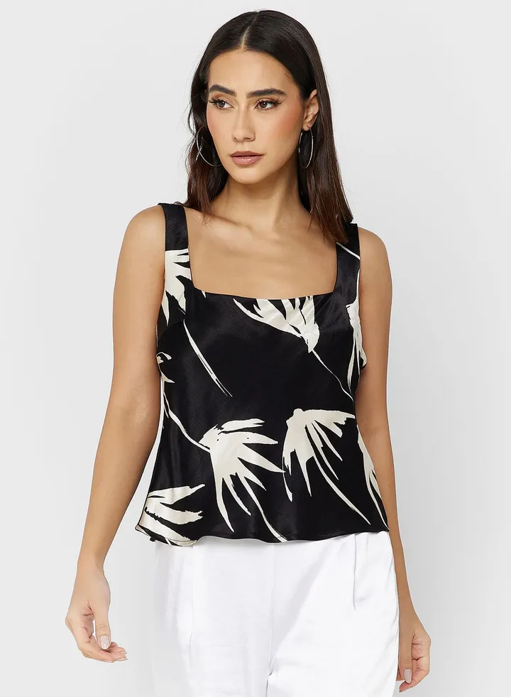 Square Neck Printed Top