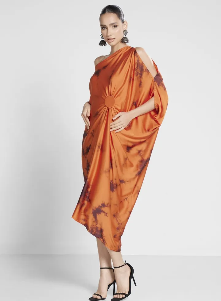 One Shoulder Printed Dress