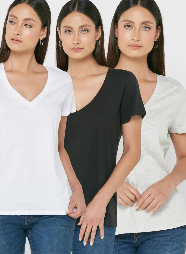 3 Pack V-Neck T-Shirt