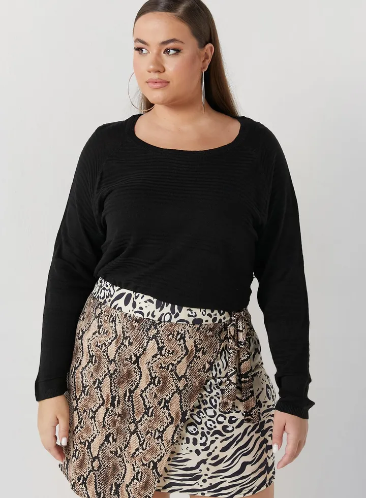 Ribbed Crew Neck Top