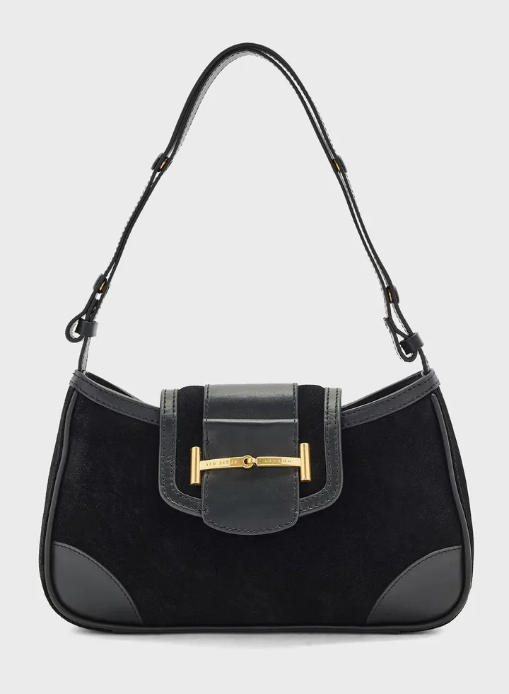 Edalani Suede Equestrian Shoulder Bag