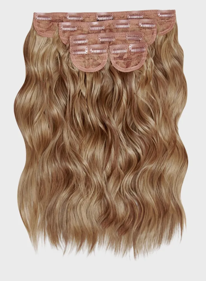 Super Thick 22" 5 Piece Brushed Out Wave Clip In Hair Extensions -26/613X/M30 Mellow Brown