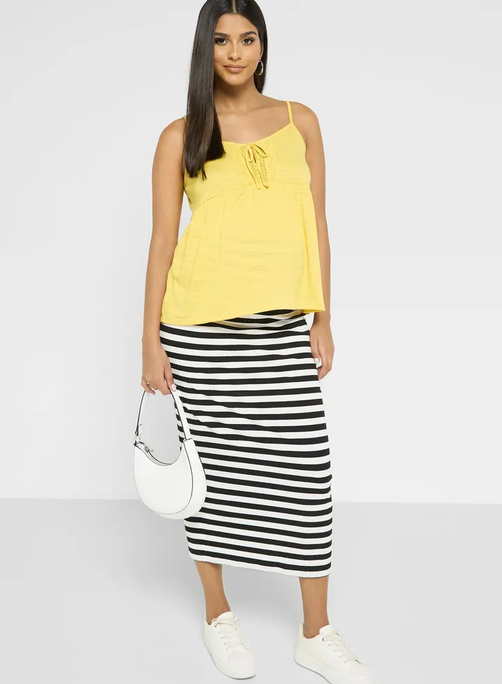 High Waist Striped Skirt