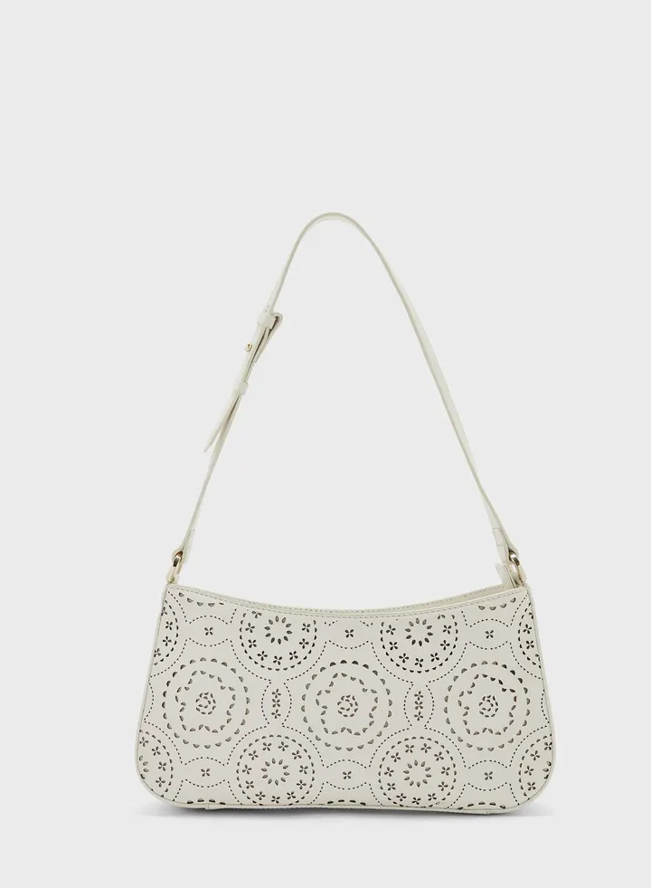 Libily Laser Cut Magnolia Shoulder Bag