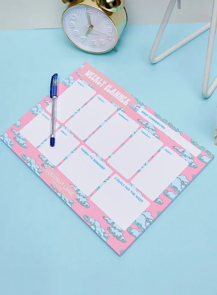 Pink Clouds Desk Planner