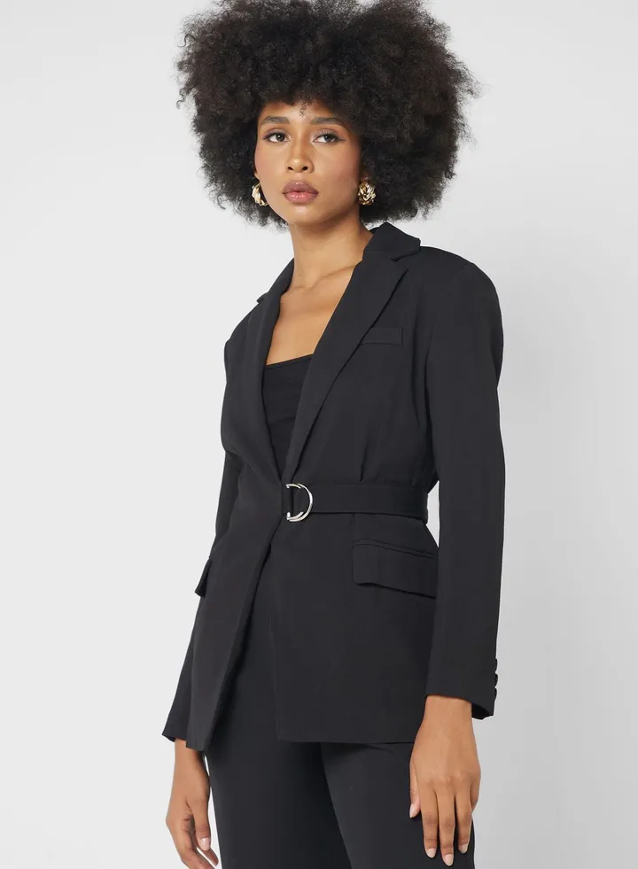 Classic Blazer With Belt Detail