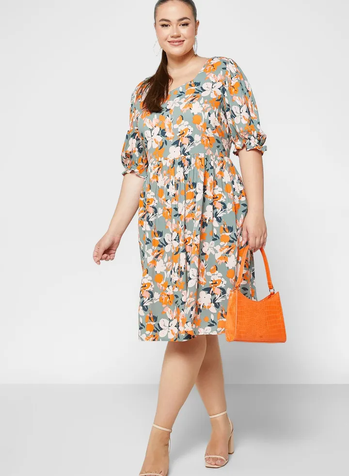 Floral Print Tiered Dress